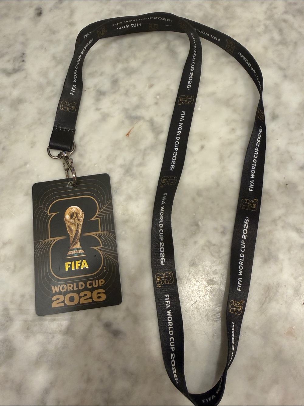 FIFA World Cup 2026 Lanyard with scannable card - Black & Gold